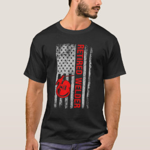 Welder Retrött Welding US Flagga Metall Worke T Shirt