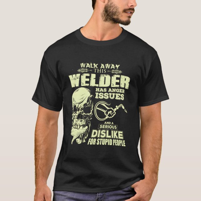 Welder Skull Welder T Shirt (Framsida)