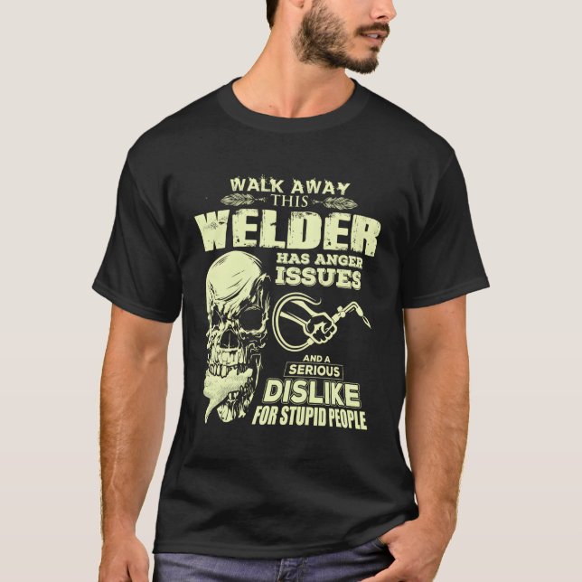 Welder Skull Welder T Shirt (Framsida)