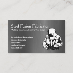 Welder som arbetar i Metall Blue Collar Visitkort