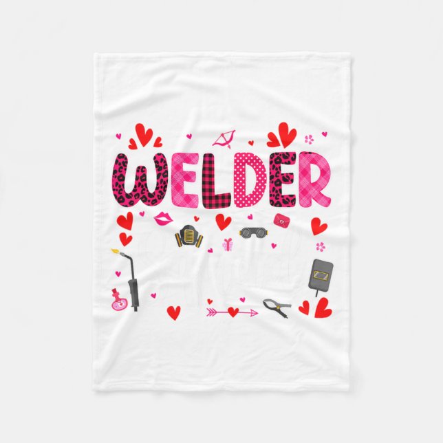 Welder Squad Cute Tools Hearts Costume Valentines  Fleecefilt (Framsidan)