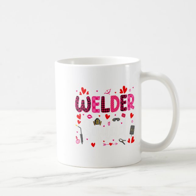 Welder Squad Cute Tools Hearts Costume Valentines  Kaffemugg (Höger)