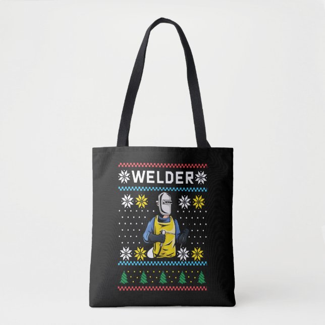 Welder Sticka Ugly jul Sweater Gift Tygkasse (Framsida)