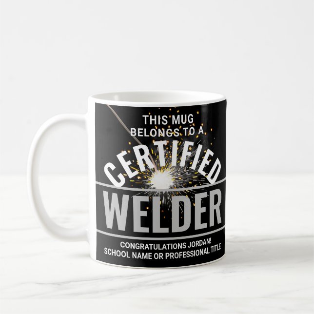 Welder Torch & Sparks Auktoriserad Welder Studente Kaffemugg (Vänster)