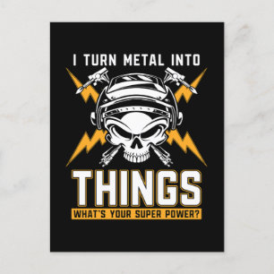 Welder Turn Metall into Welding Career Weld Järn Helg Vykort
