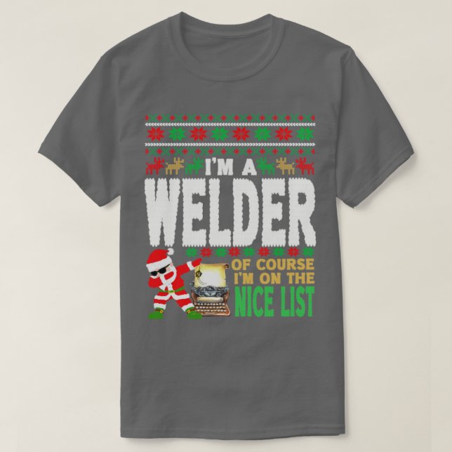 Welder Ugly jul Welder Gift T Shirt (Design framsida)