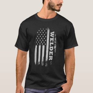 Welder USA American Flagga Welding Vintage Patriot T Shirt