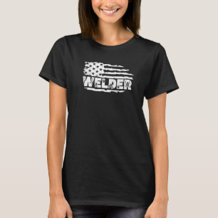 Welder USA American Flagga Welding Worker Metalwor T Shirt