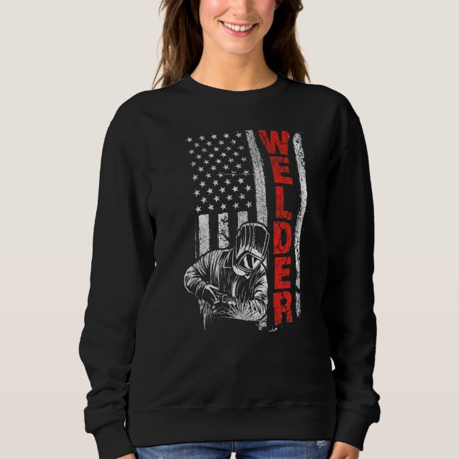Welder USA American Welding Worker Metalworking T Shirt (Framsida)