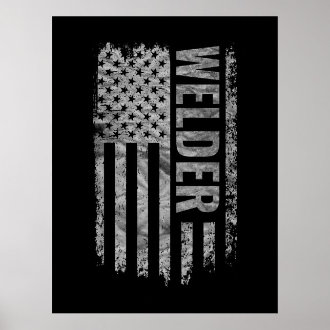 Welder USA Flag Distressed design Poster (Framsidan)