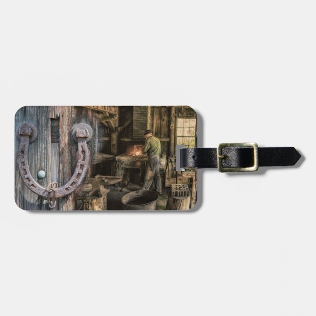 Welder Vintage Blacksmith Horseshoes Bagagebricka (Horisontell Framsida)