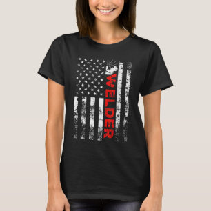 Welder Vintage USA American Flagga Welding T Shirt