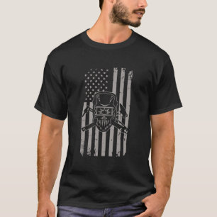 Welder Vintage Usa American Flagga Welding T Shirt