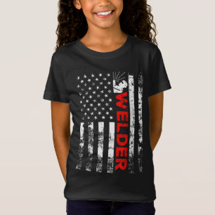 Welder Vintage USA American Flagga Welding T Shirt