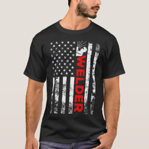Welder Vintage USA American Flagga Welding T Shirt