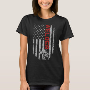 Welder Vintage USA American Flagga Welding Welder T Shirt