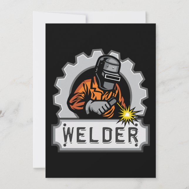 Welder Welding Metall Gift Welders Professional Gi Inbjudningar (Framsida)