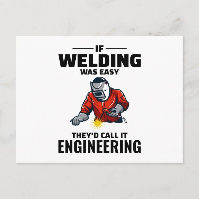 Welder Welding Weld Metall Ironworking Funny Vykort (Framsida)