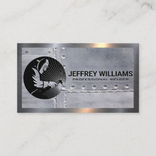 Welder Worker-Logotyp Metall Steel Rivets Visitkort