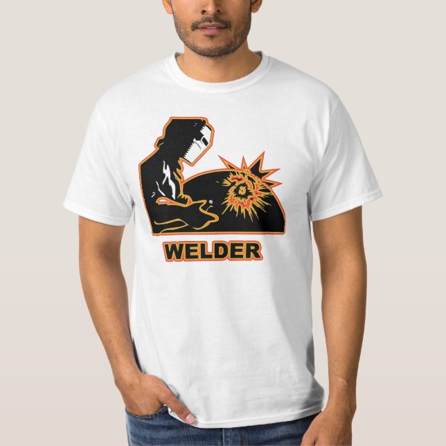Welderen skapar sparksna för att fly. t-shirt (Framsida)