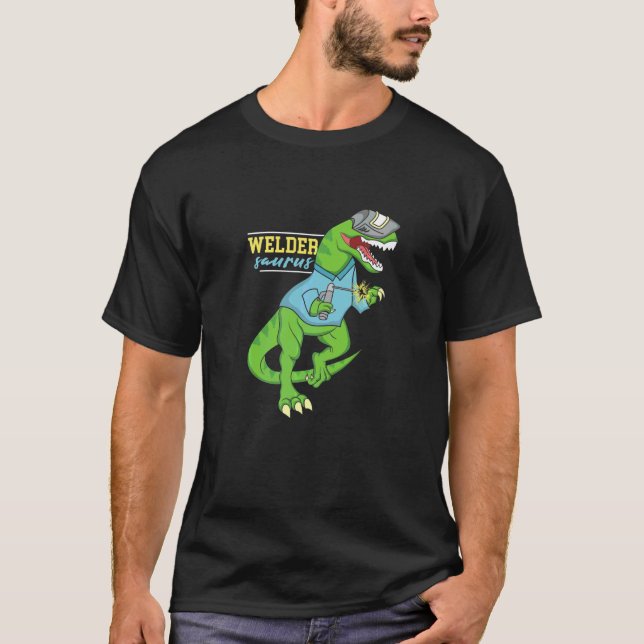 Weldersaurus Welding Dinosaur Artwork for a Welde T Shirt (Framsida)