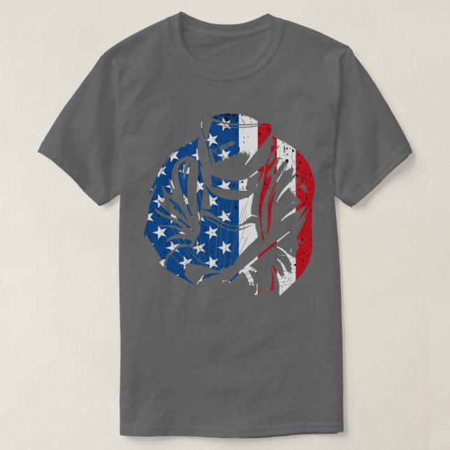 Welding American Flagga Welder T Shirt (Design framsida)