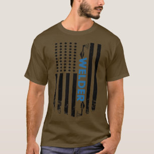 Welding American Welder Flagga (2) T Shirt