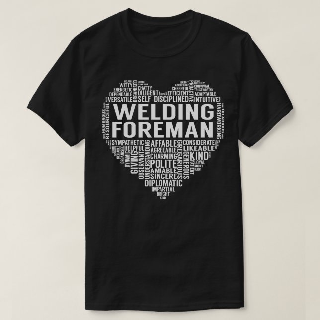 Welding Foreman Heart T Shirt (Design framsida)