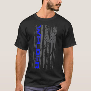 Welding Patriotic American Flagga Järn Worker Weld T Shirt