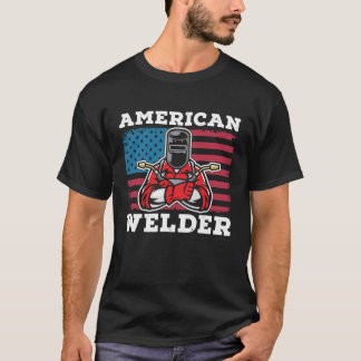 Welding Usa Metall Worker American Welder Flagga T Shirt