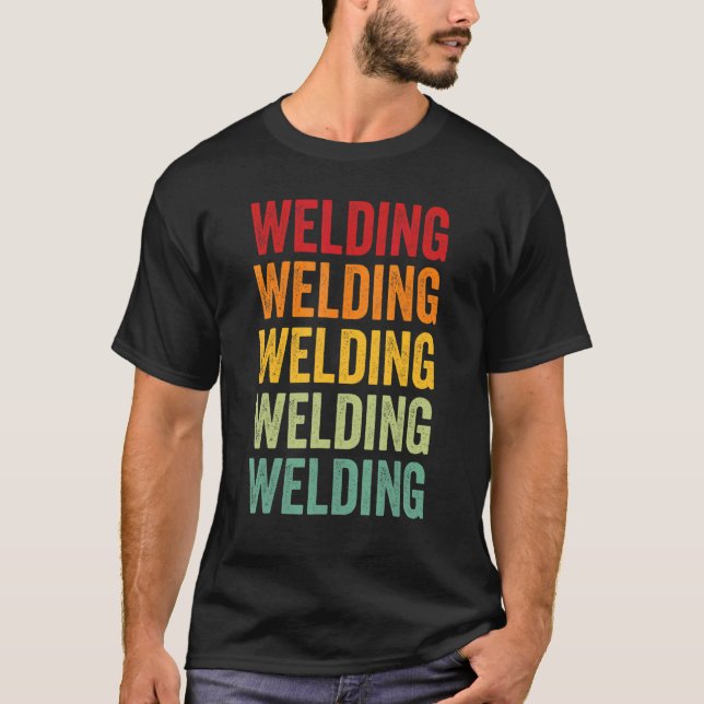 Welding Welding Hobbyist Rainbow Design T Shirt (Framsida)