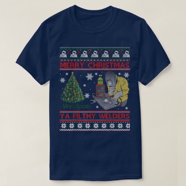 Weldom Welders Ugly Christmas Sweater Gifts T-Shir T Shirt (Design framsida)