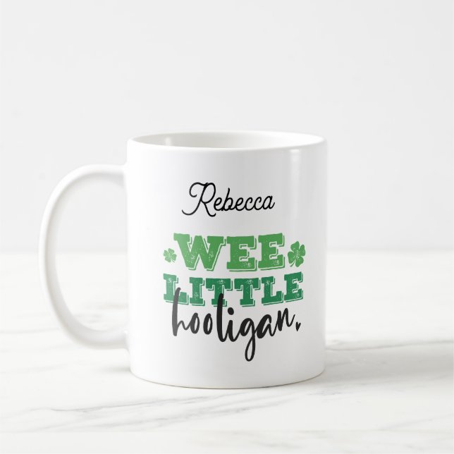 WeLittle Hooligan | anpassad St. Patrick-dag Kaffemugg (Vänster)