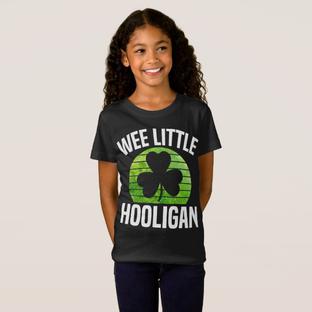WeLittle Hooligan Boy Kids St patricks day Irish T Shirt (Hel framsida)