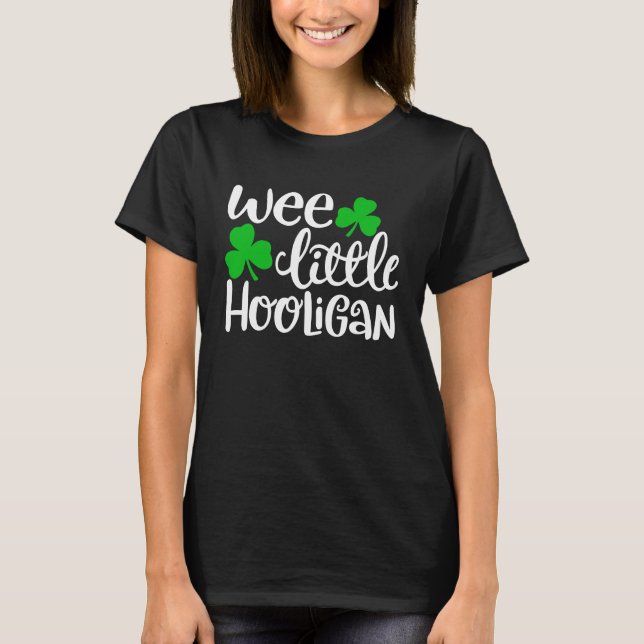 WeLittle Hooligan Funny St patrick's day Shamro T Shirt (Framsida)