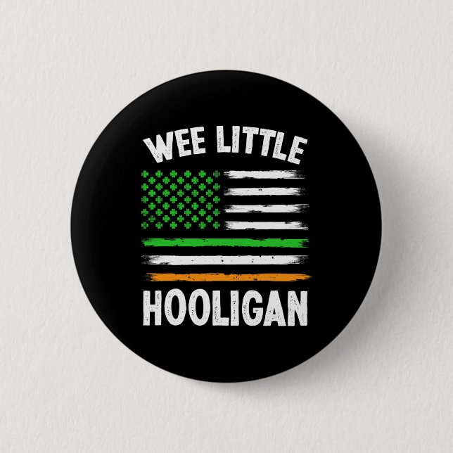 WeLittle Hooligan Roligt St patrick's day Shamrock Knapp (Framsida)