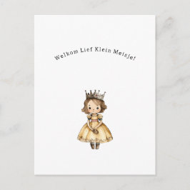 Welkom Lief Klein Meisje Nieuwe Baby Kaart Vykort