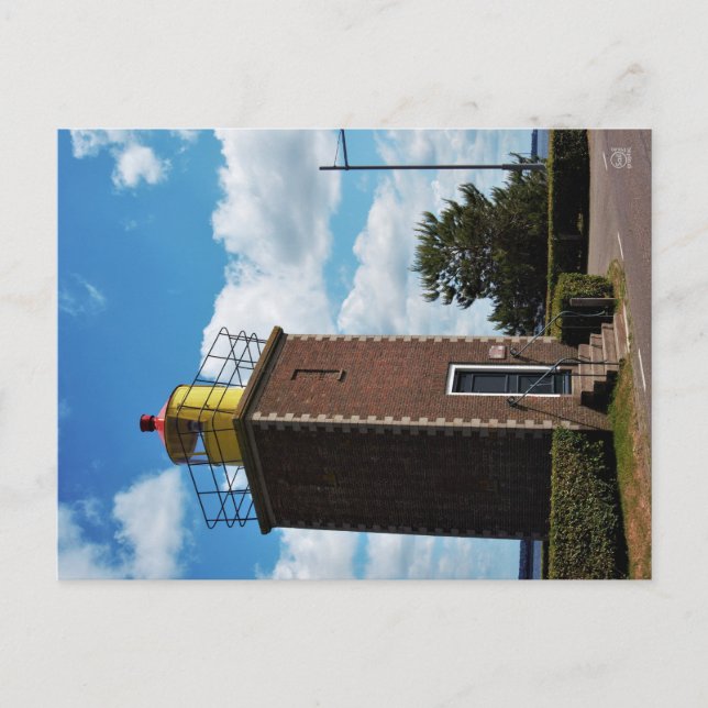 Welkom thuis, vuurtoren Willemstad Nederland. Vykort (Framsida)