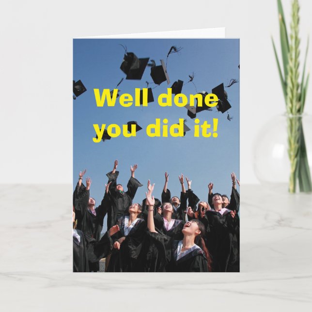 Well done you did it. kort (Framsida)