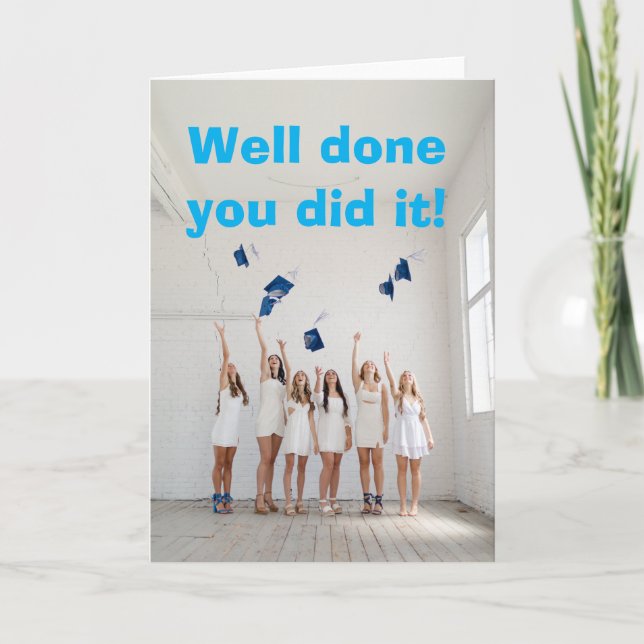 Well done you did it. kort (Framsida)