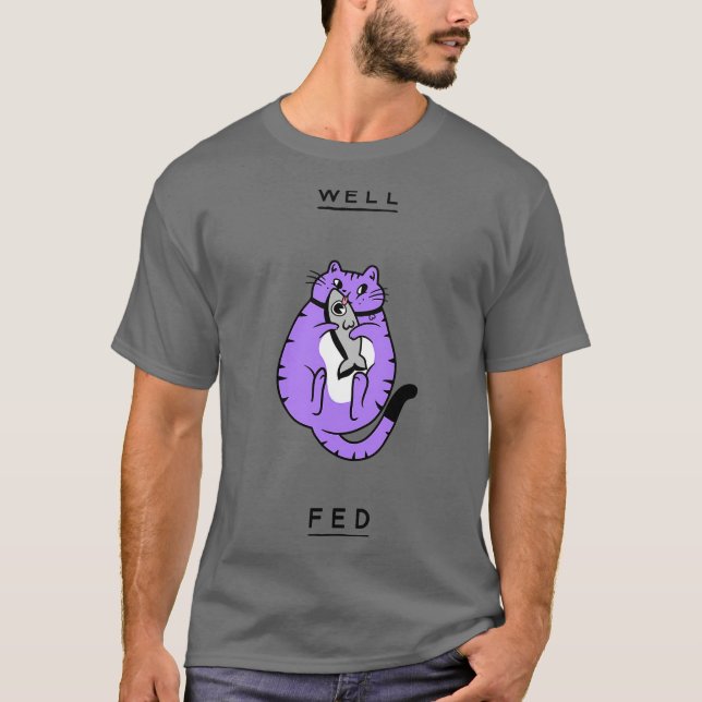 Well Fed Cat T Shirt (Framsida)