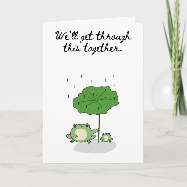We'll Get Through This Together Two Frogs Card Kort (Framsida)