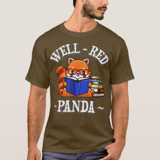 well Red Panda Reading T Shirt