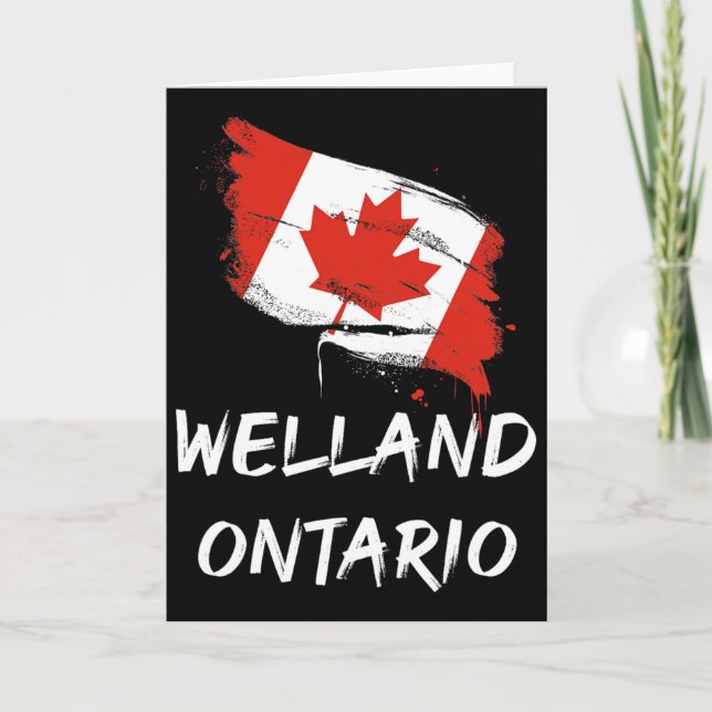 Welland Ontario Kanada Fläckig Flagga Resa Semeste Kort (Framsida)