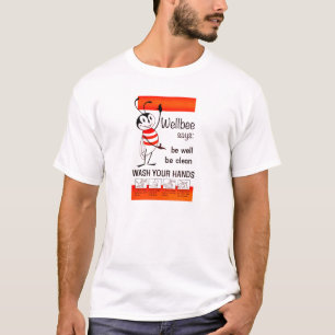 Wellbee CDC TVÄTTAR DIN HÄNDERannonseringaffisch Tee Shirt