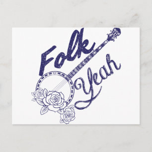 Wellcoda Folk Music Life Banjo Beat Vykort