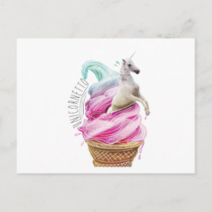 Wellcoda Unicorn Cornetto Roligt Ice Cream Vykort
