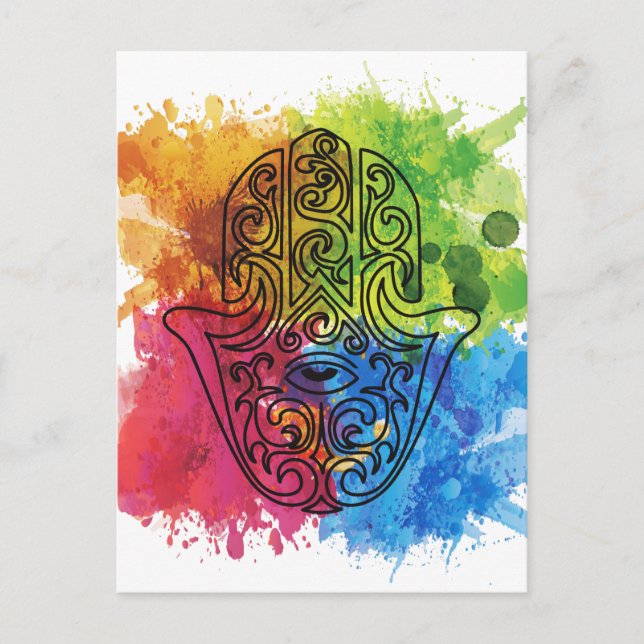 Wellcoda Vibrant Indian Symbol Asian Life Vykort (Framsida)