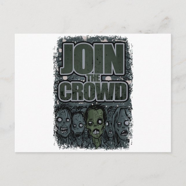 Wellcoda Zombie Monster Crowd Dead Scary Vykort (Framsida)