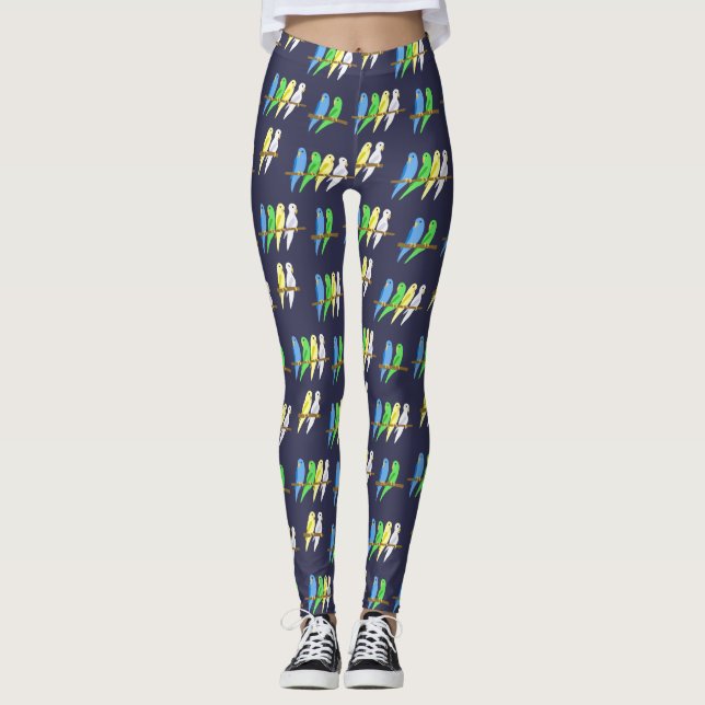 Wellensittich Muster Leggings (Framsida)